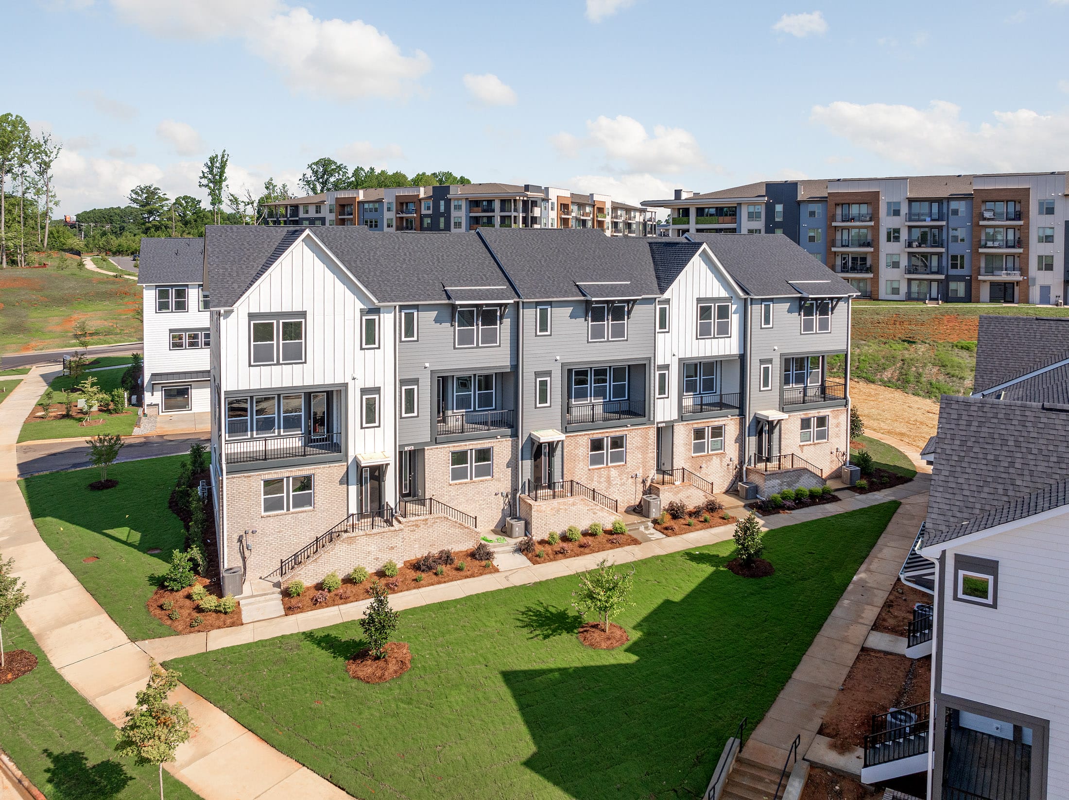 3-story townhomes with covered terrace