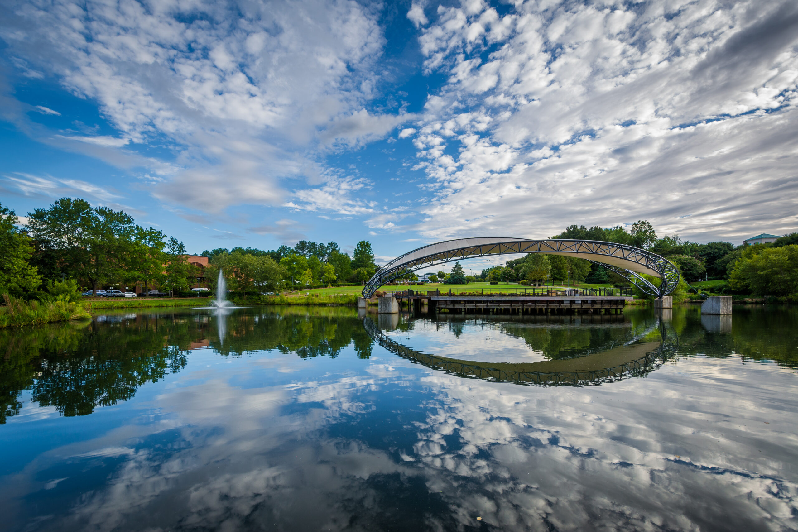 The lake at Symphony Park, in Charlotte, North Carolina.